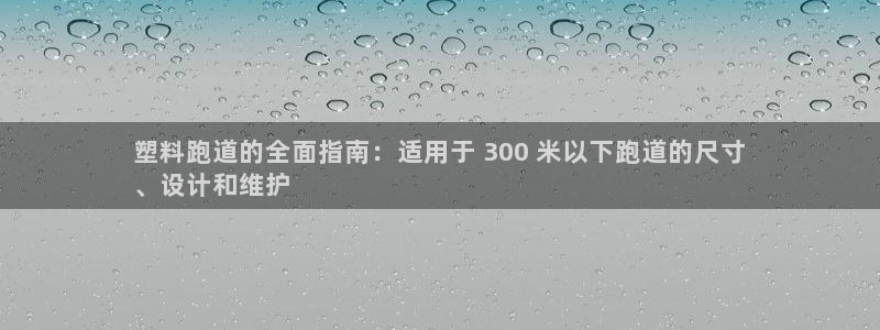 尊龙ag旗舰：塑料跑道的全面指南：适用于 300 米