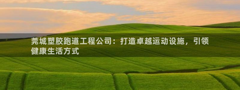 尊龙人生就是博菲律宾台子：莞城塑胶跑道工程公司：打造卓越运动设施，引领
健康生活方式